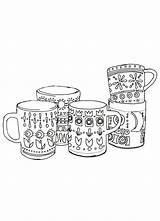 Coloring Mugs Fr Coffee Pages Vaisselle Diy Enregistrée Depuis sketch template