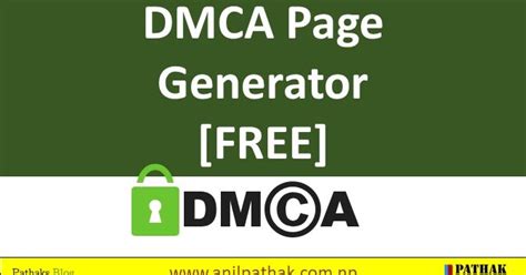 dmca page generator   updated