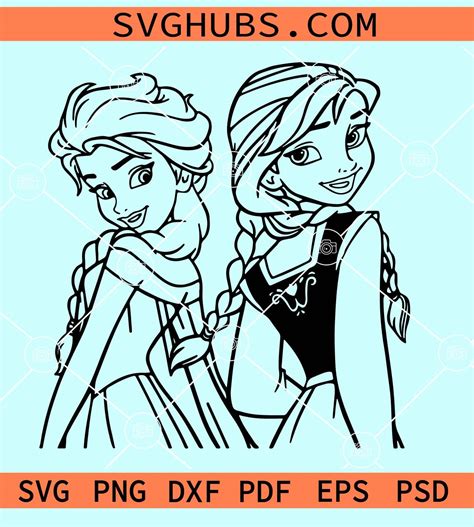 frozen svg sisters svg design files  cricut silhouette cut files