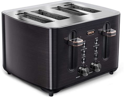 crux   slice toaster black stainless steels walmartcom