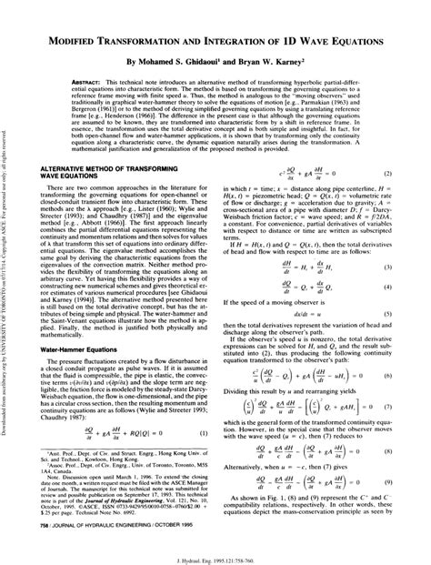 modified transformation  integration   wave equations