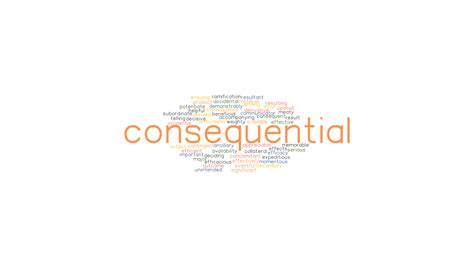 consequential synonyms  related words    word  consequential grammartopcom