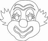 Colorare Carnevale Clown Maschere Maschera Pagliaccio Indossare Masky sketch template