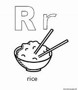 Coloring Rice Pages Alphabet Printable Color Template sketch template