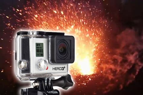 gopro hero camera flies  lava spewing volcano  survives daily star