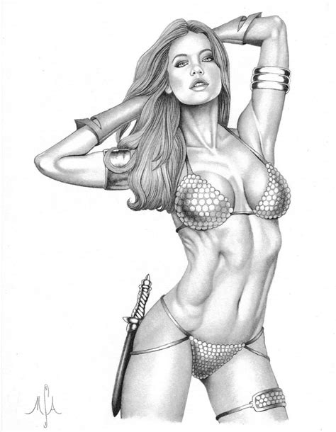 red sonja by michael armstrong in greg wilson s pinup art comic art gallery room