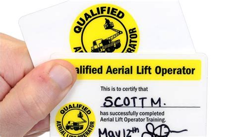 printable scissor lift certification card template