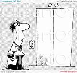Clip Elevator Businessman Waiting Outline Cartoon Illustration Rf Royalty Toonaday sketch template