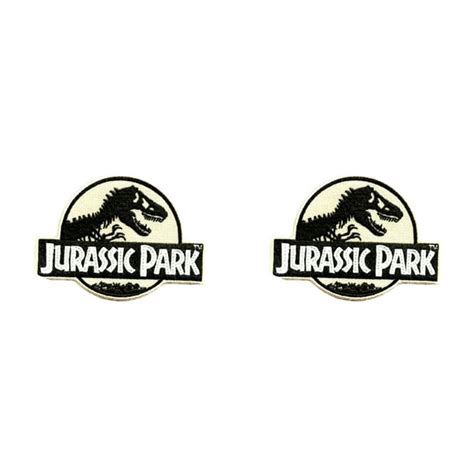 jurassic park  logo  pack iron   sew  embroidered