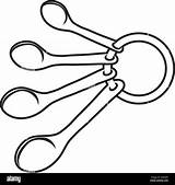 Measuring Spoons Isolated sketch template