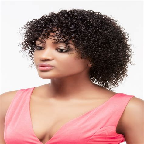 Fast Delivery Yellow Black Jerry Curl Short 8 Inches Human Hair Wig