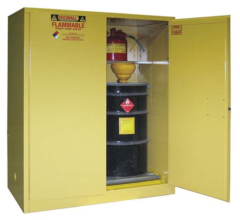 securall   gal hazardous waste  drum storage cabinet manual safety cabinet door type