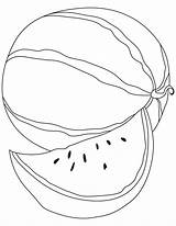 Watermelon Coloring Pages Colouring Cut Delicious Slice sketch template