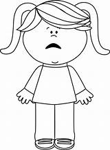 Girl Clipart Clip Sad Scared Little Angry Emotions Graphics Cliparts Annoyed Cartoon Outline Mycutegraphics Cute Transparent Back Woman Face Library sketch template