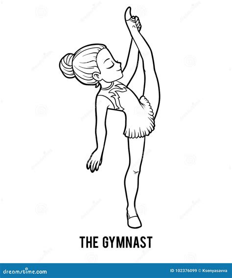 gymnast girl pattern girls doll coloring vector icon
