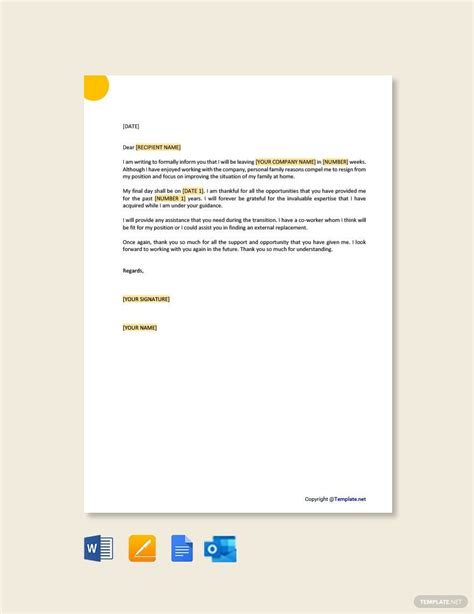 class info  resignation letter template family reasons cv