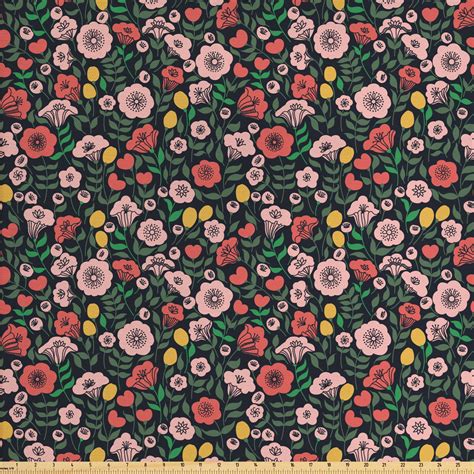 flower fabric   yard upholstery continuous colorful spring