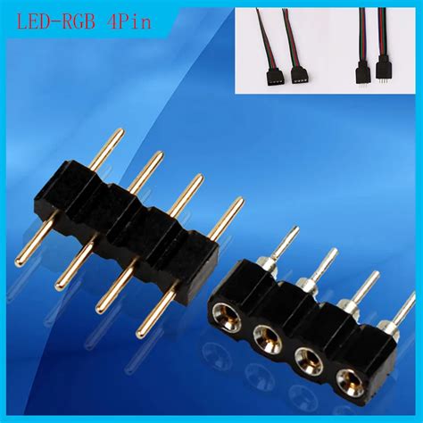 pcs pin rgb led connector  pins male female plug jack p diy small part  led rgb