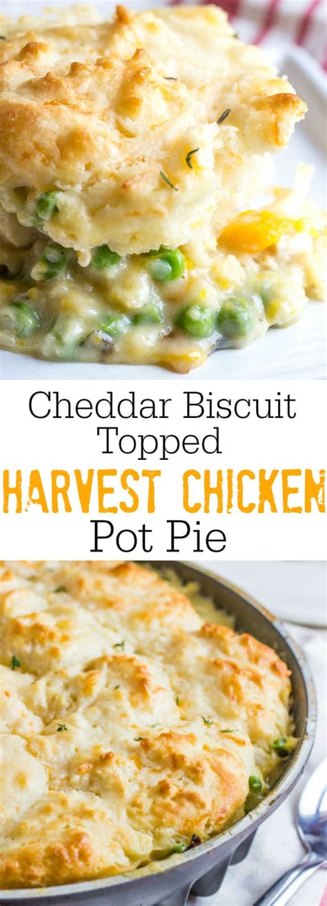 cheddar biscuit topped harvest chicken pot pie