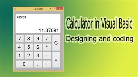 calculator  visual basic youtube