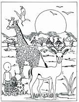 African Coloring Animals Pages Getcolorings Color Animal sketch template
