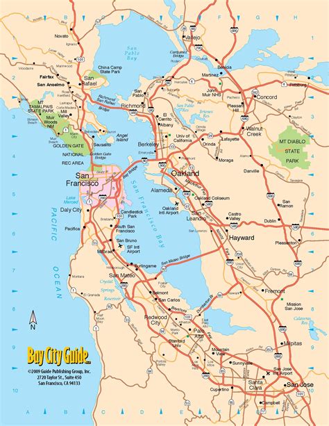 tourist map san francisco bay area north california freeway system