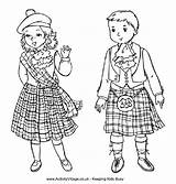 Kids Coloring Pages Colouring Scotland Around Scottish Choose Board Christmas Kilt sketch template