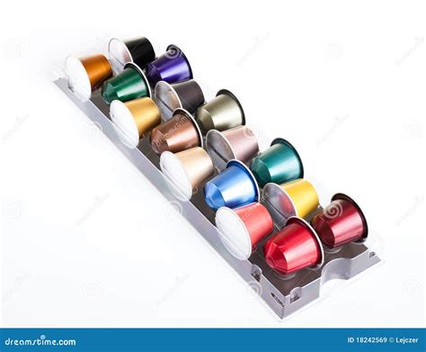 coffee capsules stock image image  diverse flavor