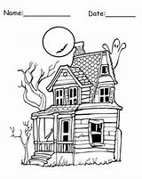 House Printable Haunted Coloring Sheet Print Pages Halloween Printables Color Customize Now sketch template