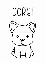 Corgi Doodles Lettering Illustrations sketch template