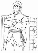 Kristoff Coloring Pages Frozen Anna Getcolorings Smiles Printable Disney Color sketch template
