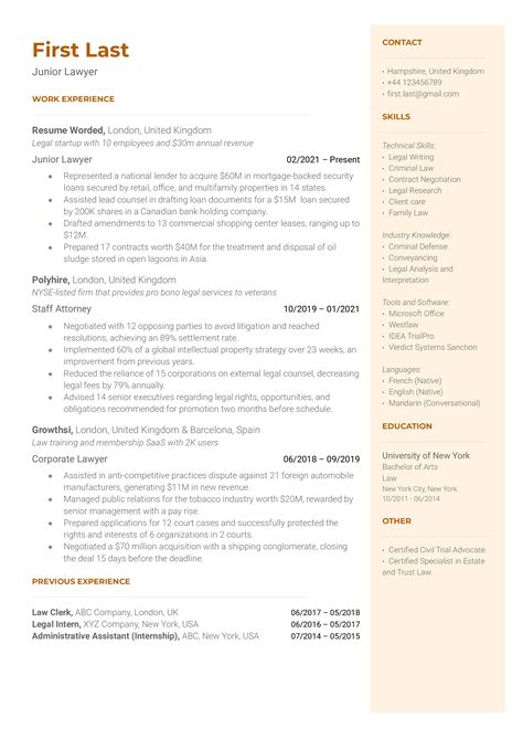 employment lawyer resume    resume worded