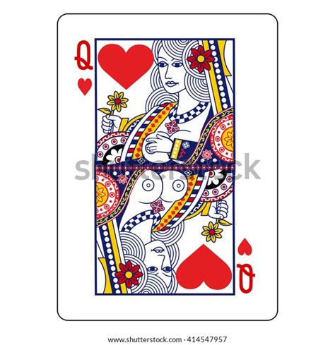 Playing Cards Nude Heart Queen Sexy Stock Vector Royalty Free 414547957
