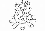 Fire Coloring Pages Flames Line Outline Drawing Flame Log Logs Printable Color Print Getdrawings Sketch sketch template