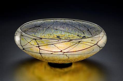 Gold Lustre Low Bowl By David Lindsay Art Glass Bowl Artful Home