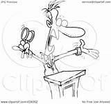 Auctioneer Loud Outline Illustration Cartoon Rf Clip Royalty Toonaday Clipart Ron Leishman sketch template