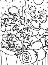Coloring Camping Pages Minnie Mickey sketch template