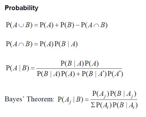 probability statistics  level level revision maths mathematical formulae probability