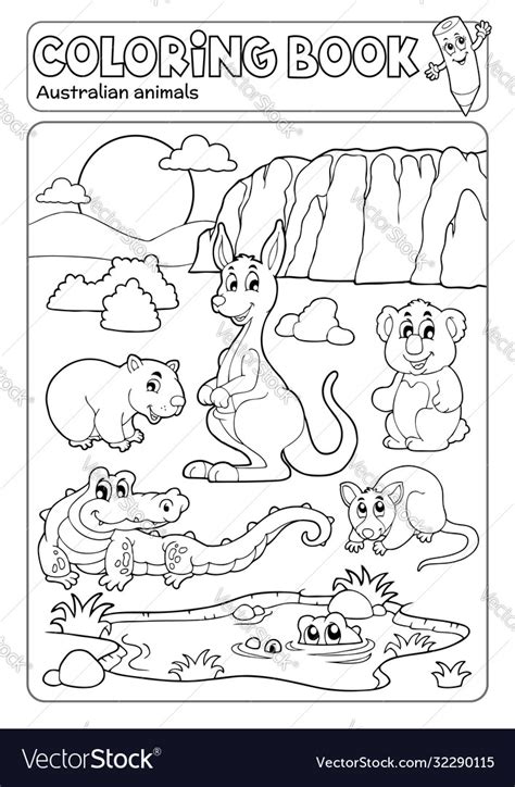 coloring book  australian animals vector image