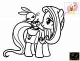 Fluttershy Coloring Pages Bunny Angel Kj sketch template