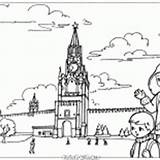 Coloring Kremlin Moscow Pskov Trinity Cathedral sketch template