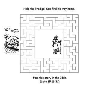 prodigal son maze prodigal son prodigal sunday school kids