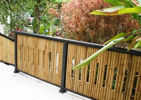 pagar cantik minimalis  bambu berkaitan  gambar