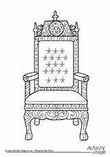 Throne Colouring Coloring Pages King Royal Chair Drawing Queen Family Kids Activityvillage Sheet Activity Children Colour Sketch Carriage Easy Grand sketch template