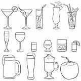Colorir Bebidas Desenhos Cocktails Ler Desenhar Jovem Adulto Papel Malen sketch template