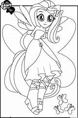Equestria Pony Little Girls Fluttershy Coloring Pages Printable Print sketch template