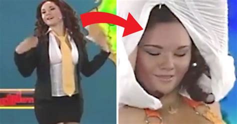 sexy weather girl sets temperatures soaring as she strips on live tv