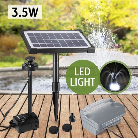solar power fountain water pump kit water display  timer led lights  buy pond