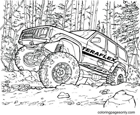 safari jeep coloring page  printable coloring pages