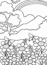 Nature Coloring Pages Printable Adults Getcolorings Print Color sketch template